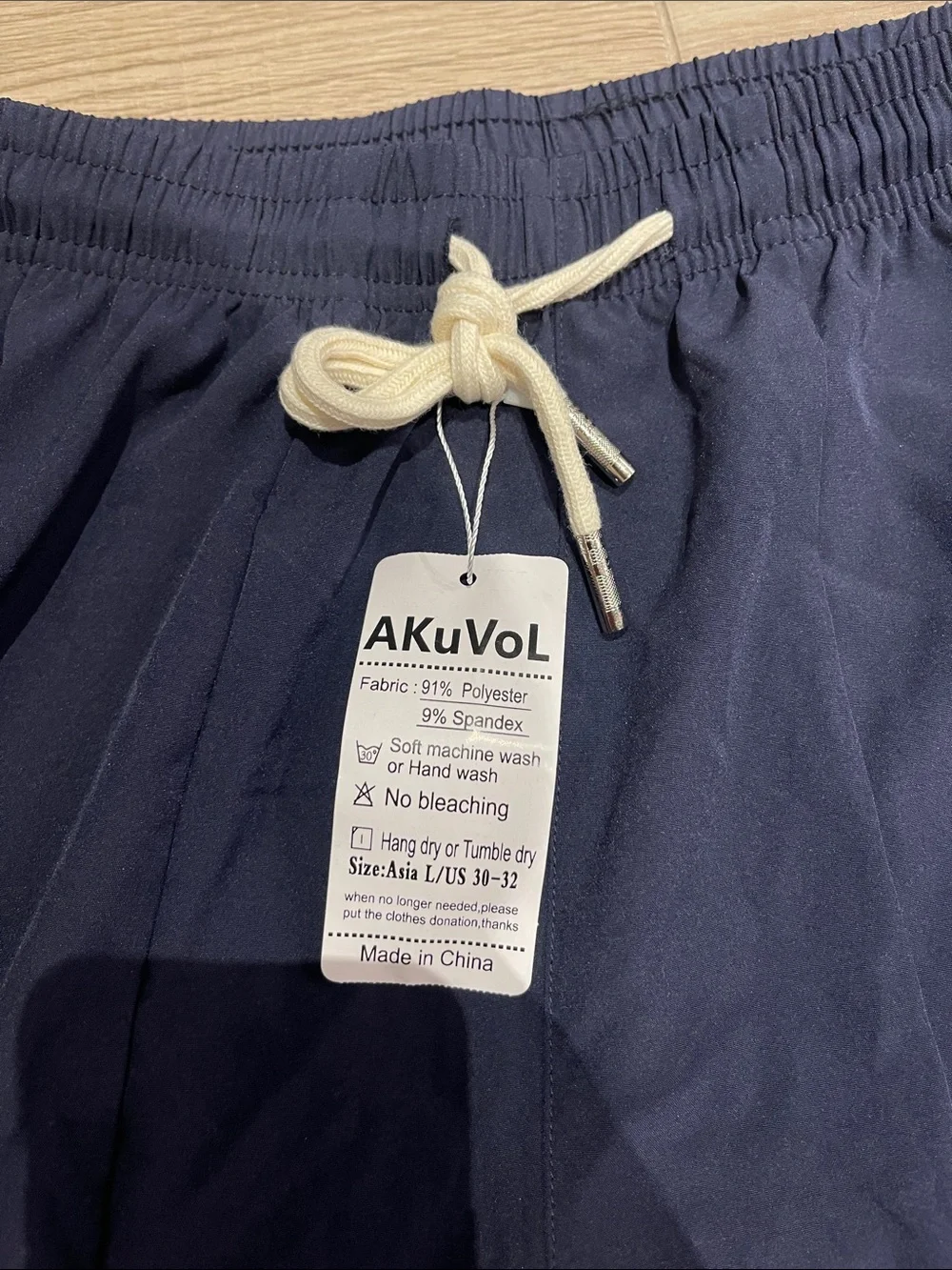 Navy Athletic Drawstring Shorts 7” inseam